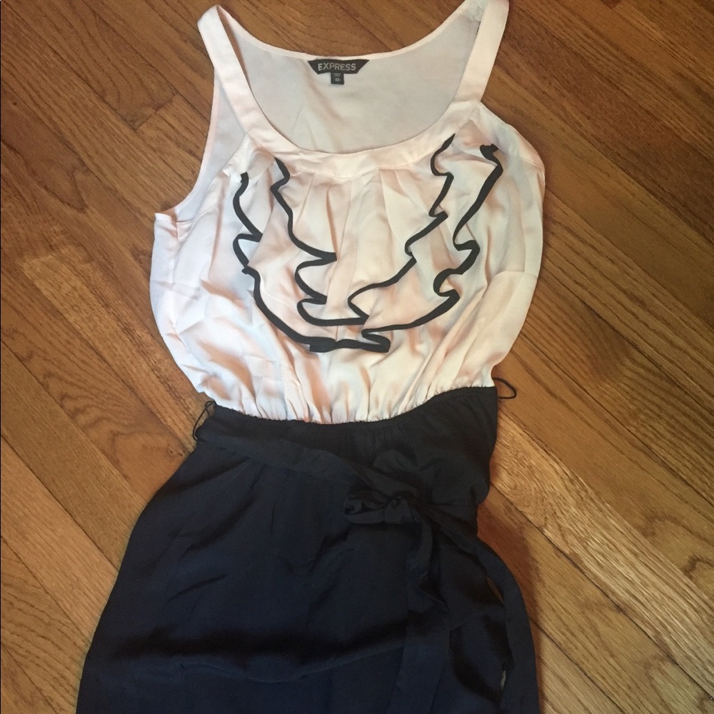 Express black and pink dress